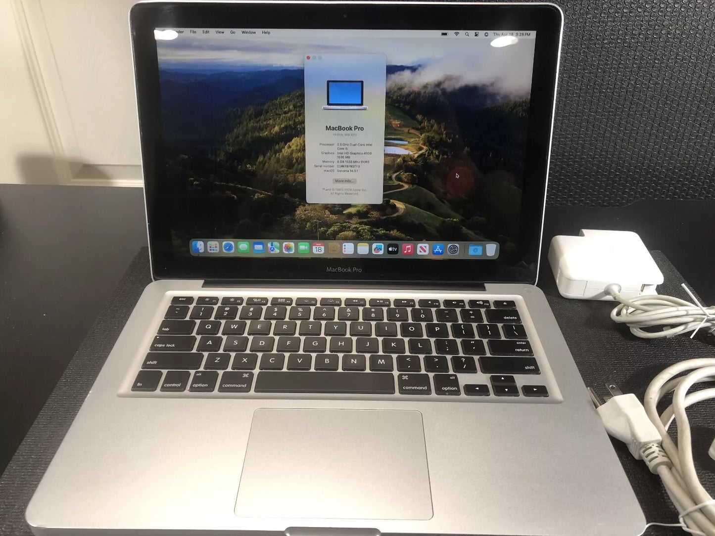 APPLE MACBOOK PRO INTEL i5 2.3GHz 8GB RAM 120GB SSD MACOS 14 SONOMA